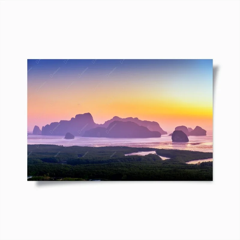 Poster sonnenaufgang über den inseln von Phang Nga Bay – Wallnifity®