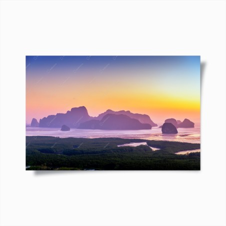 Poster sonnenaufgang über den inseln von Phang Nga Bay – Wallnifity®