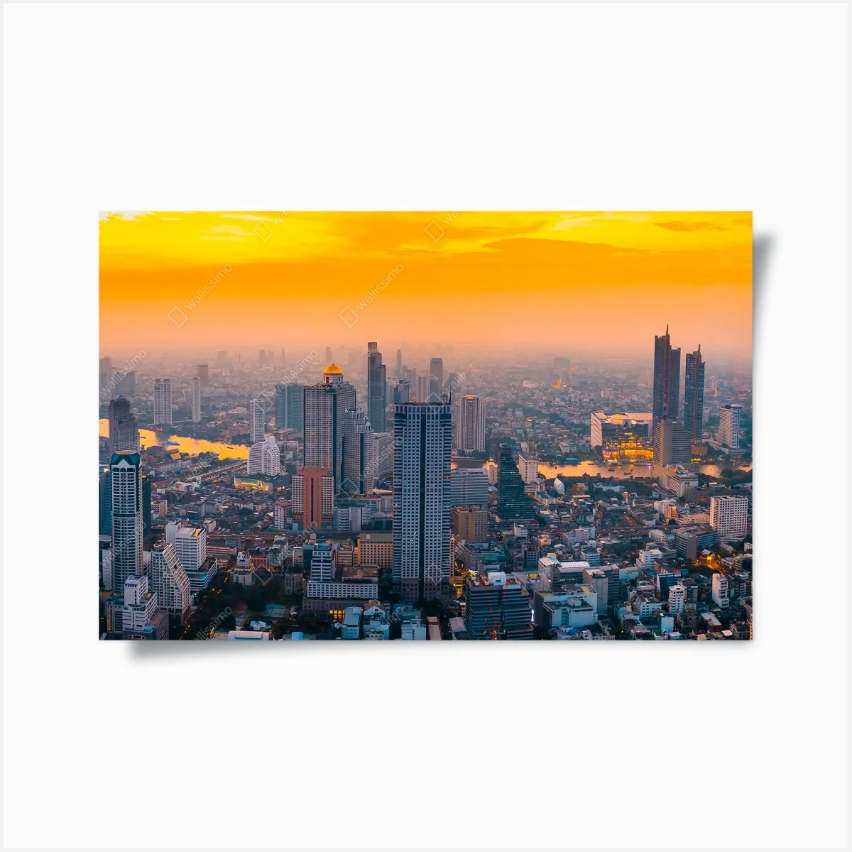 Poster goldene stadtsilhouette bei sonnenuntergang – Wallnifity® Poster goldene stadtsilhouette bei sonnenuntergang – Wallnifity®