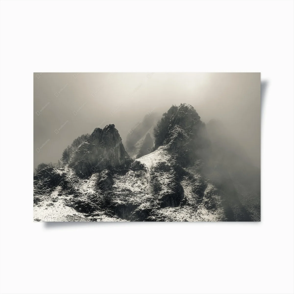 Poster neblige verschneite berggipfel – Wallnifity® Poster neblige verschneite berggipfel – Wallnifity®