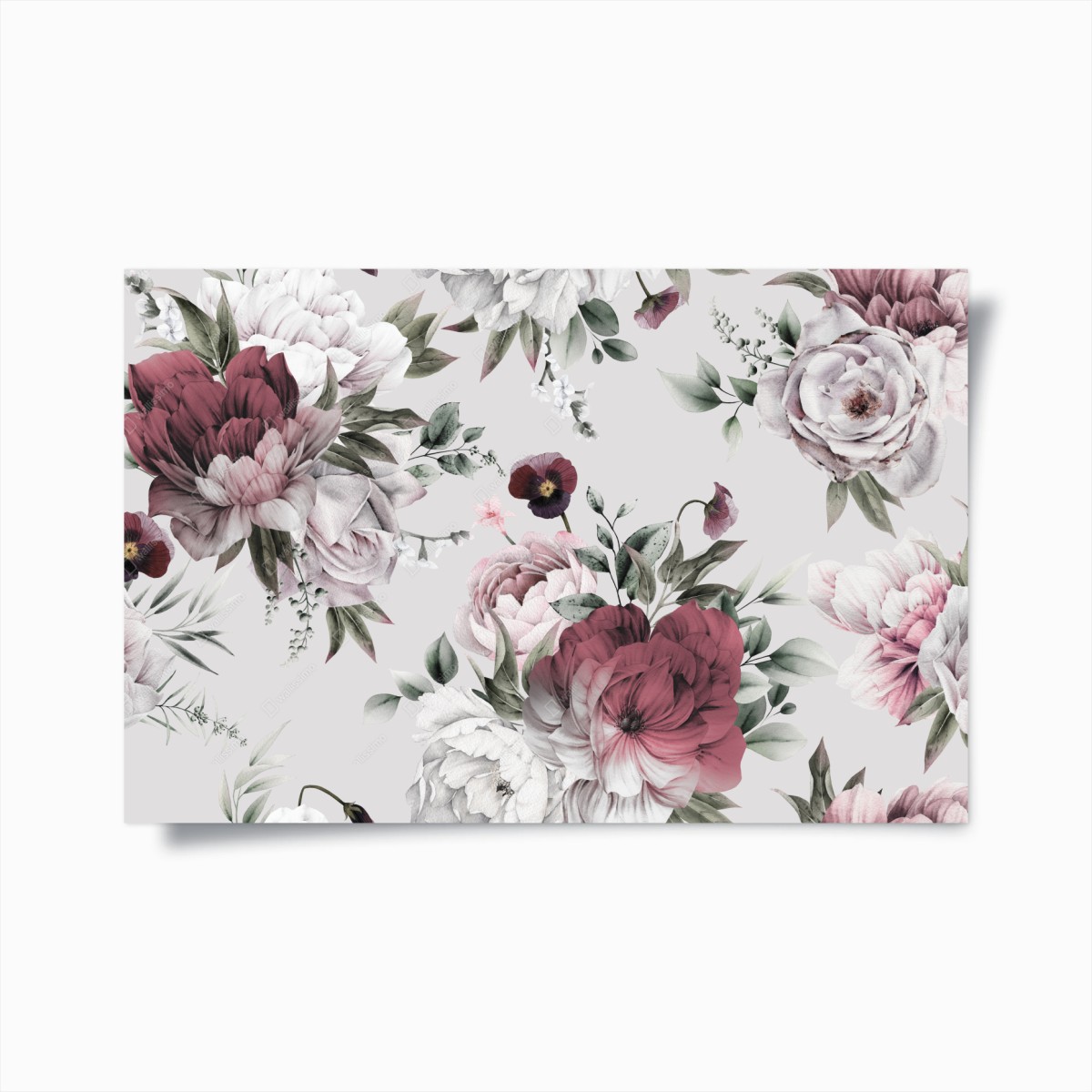 Poster zartes pfingstrosen-aquarellmuster – Wallnifity®