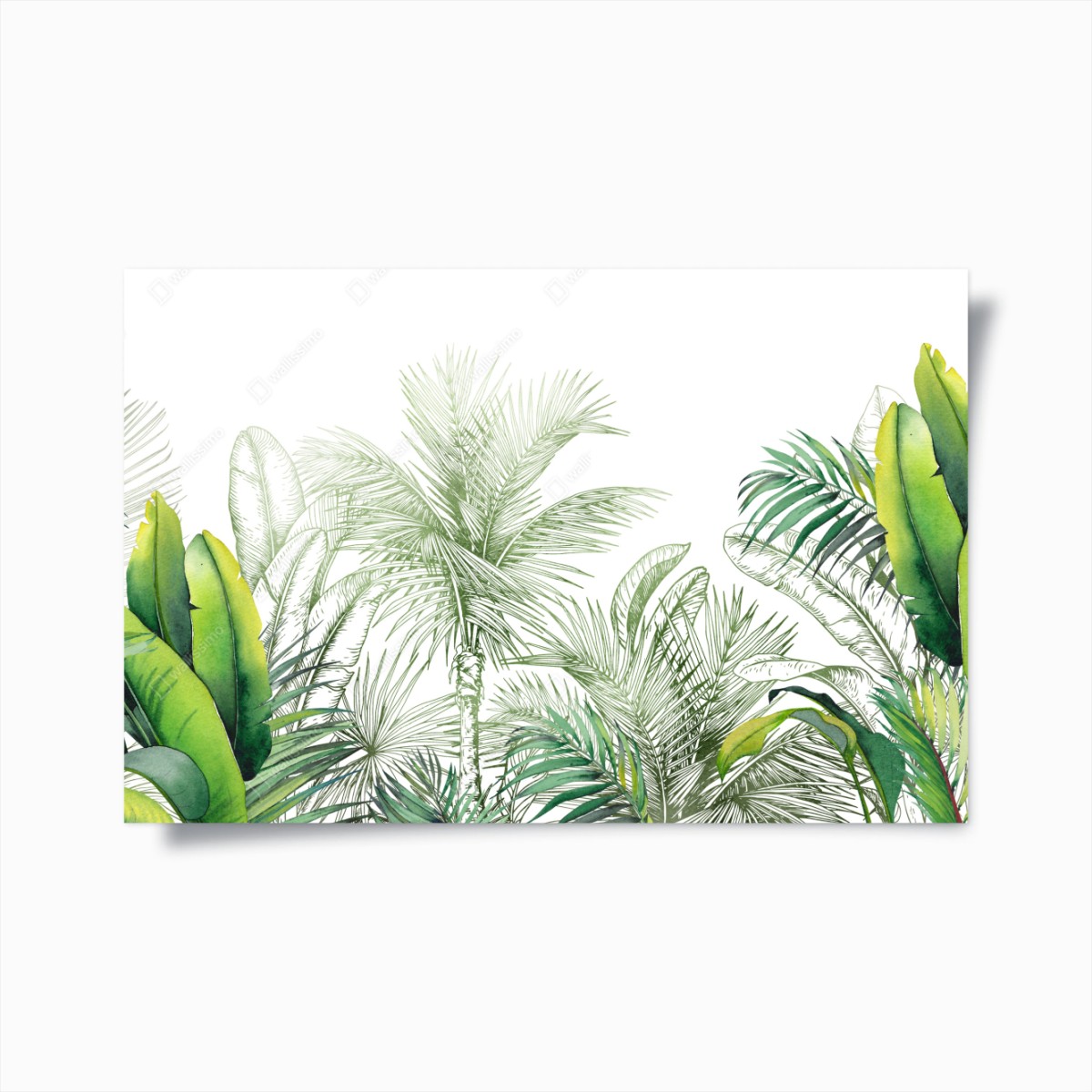 Poster üppiges tropisches aquarelllaub – Wallnifity®