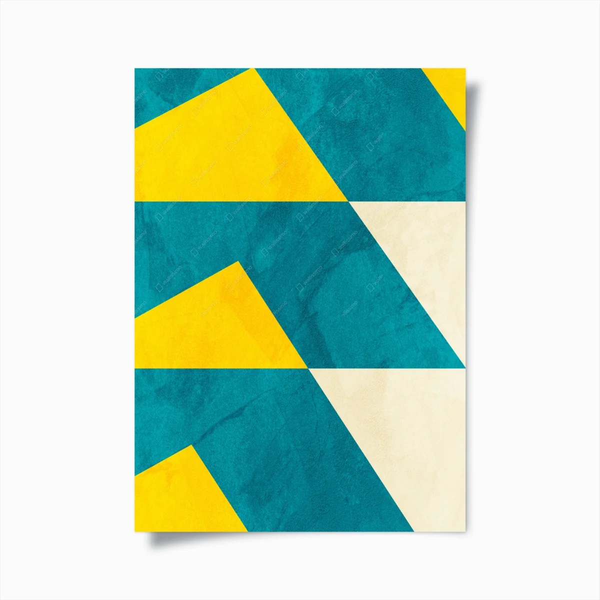 Poster kraftvolles türkis-gelbes geometrisches muster – Wallnifity® Poster kraftvolles türkis-gelbes geometrisches muster – Wallnifity®