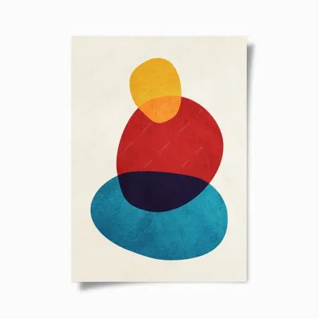 Poster bunte abstrakte geschichtete formen – Wallnifity®