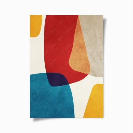 Poster fette abstrakte formen im retrostil – Wallnifity®