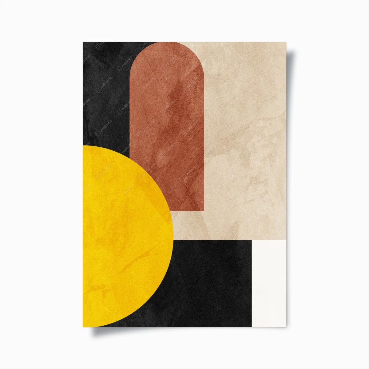 Poster kräftige geometrische komposition mit gelbem kreis – Wallnifity® Poster kräftige geometrische komposition mit gelbem kreis – Wallnifity®