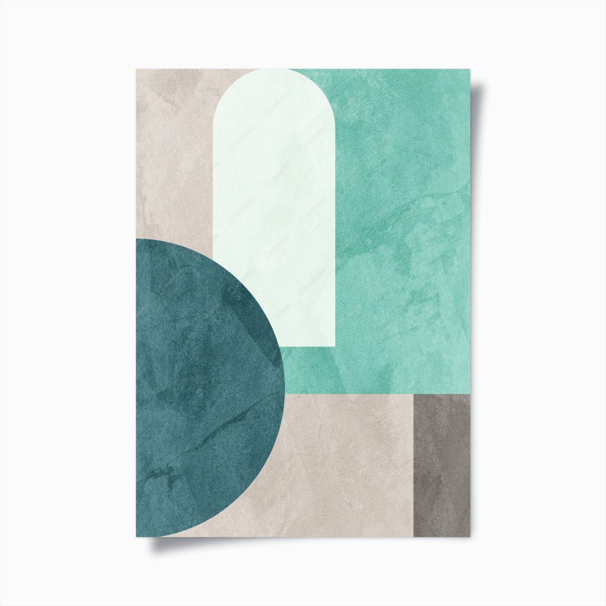Poster sanfte türkise geometrische komposition – Wallnifity®