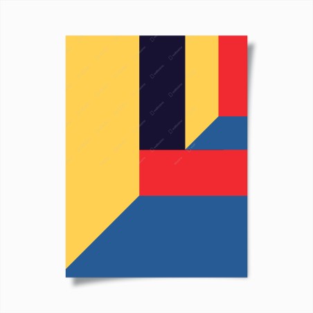 Poster mutige geometrische farbflächen in perspektive – Wallnifity®