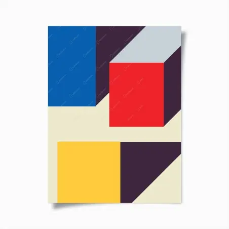 Poster geometrischer perspektivischer würfel – Wallnifity®