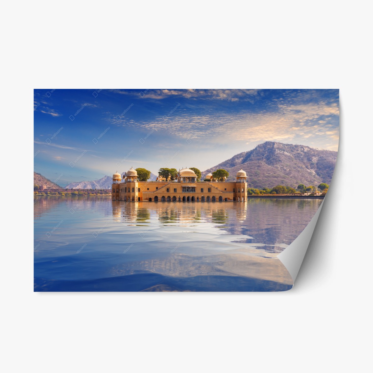 Repositionierbarer Aufkleber Jal Mahal am ruhigen See – Wallnifity®