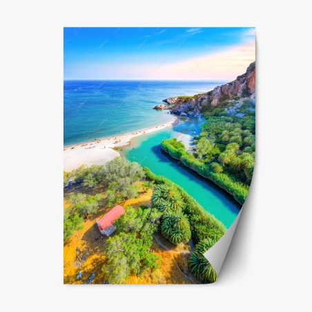 Repositionierbarer Aufkleber türkise lagune am strand – Wallnifity®