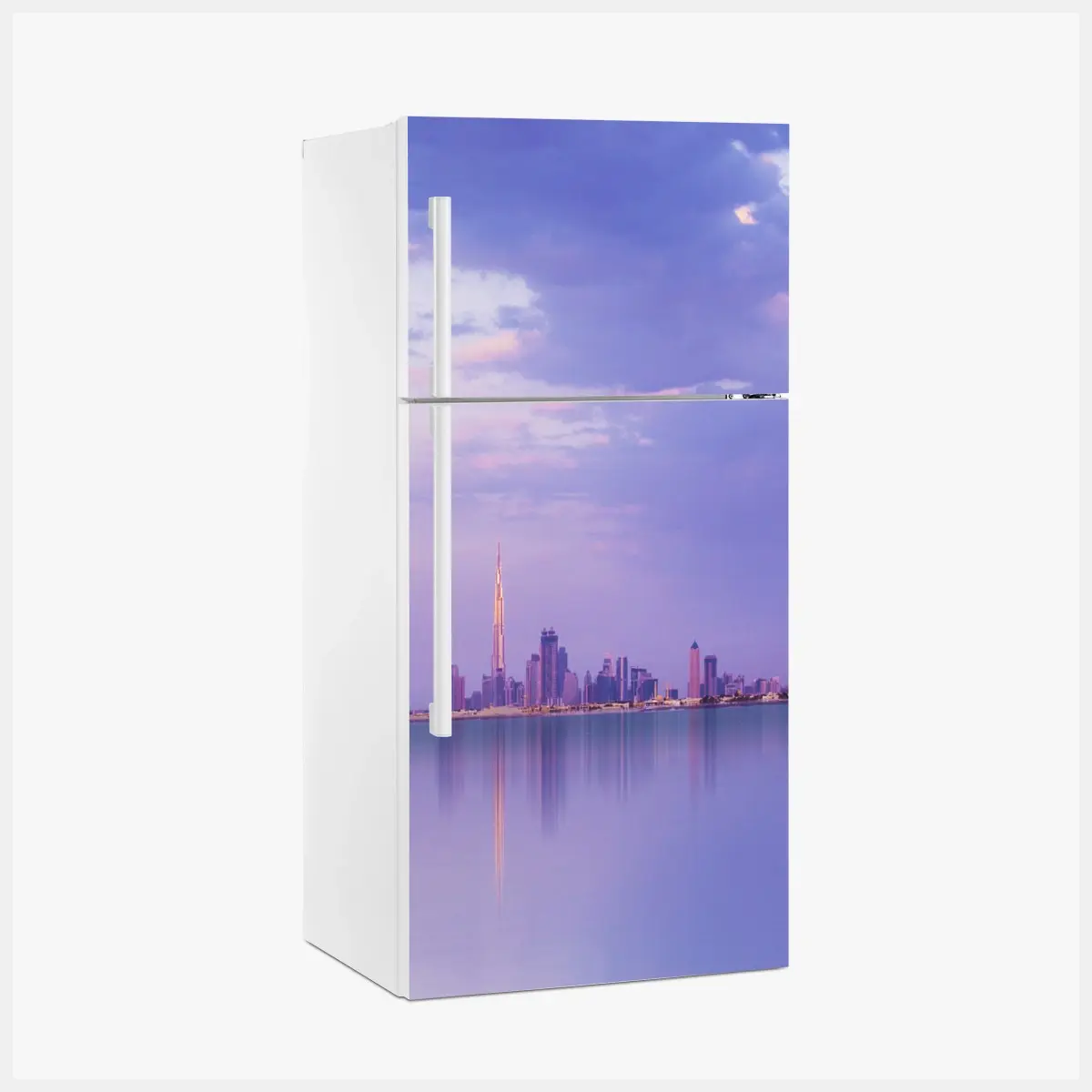Kühlschrankaufkleber Dubai skyline bei dämmerung – Wallnifity®