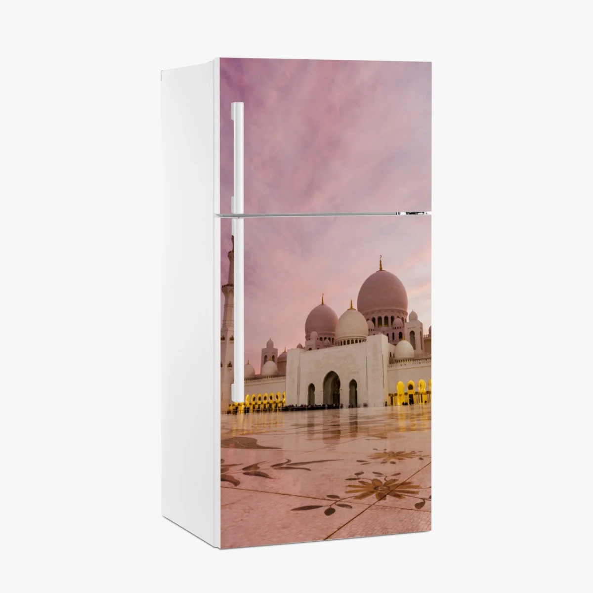 Kühlschrankaufkleber ruhiger sonnenuntergang an der moschee Sheikh Zayed – Wallnifity® Kühlschrankaufkleber ruhiger sonnenuntergang an der moschee Sheikh Zayed – Wallnifity®