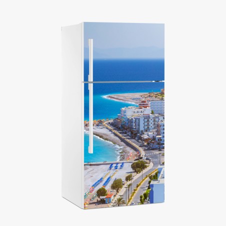 Kühlschrankaufkleber Elli strand, Rhodos küstenpanorama – Wallnifity®