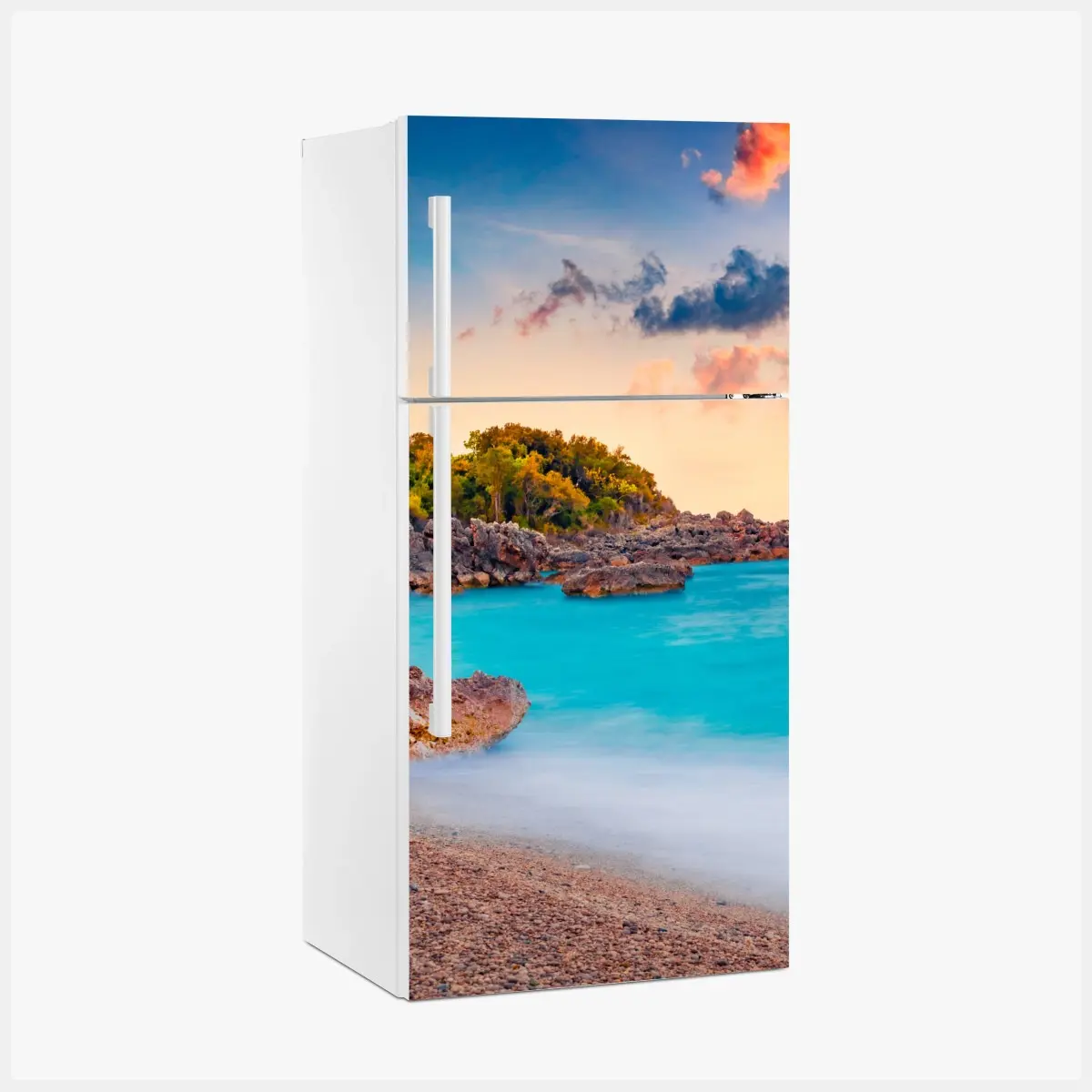 Kühlschrankaufkleber wundervoller sonnenaufgang an der Apelistra Beach, Himare – Wallnifity® Kühlschrankaufkleber wundervoller sonnenaufgang an der Apelistra Beach, Himare – Wallnifity®