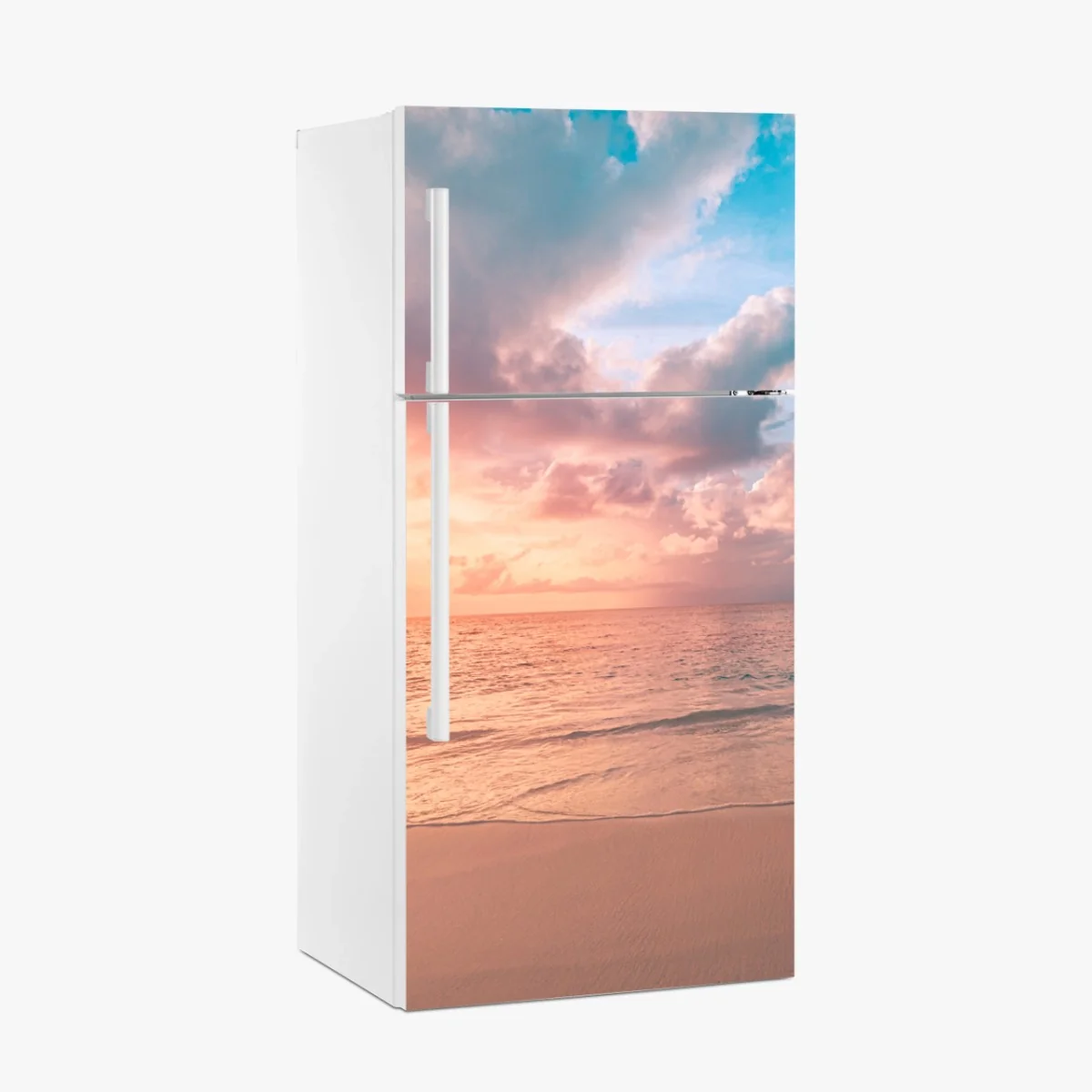 Kühlschrankaufkleber sanfter pastellsonnenuntergang am strand – Wallnifity® Kühlschrankaufkleber sanfter pastellsonnenuntergang am strand – Wallnifity®