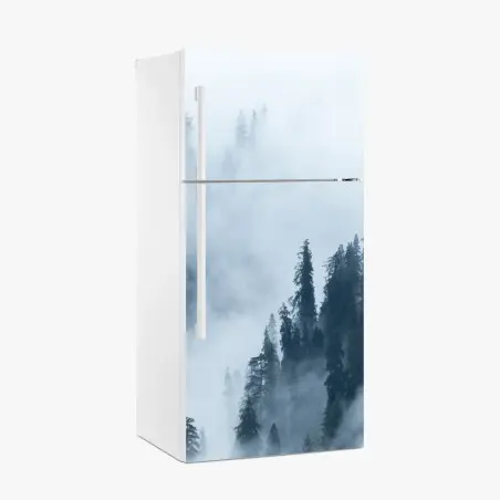 Kühlschrankaufkleber nebliger kiefernwald – Wallnifity®