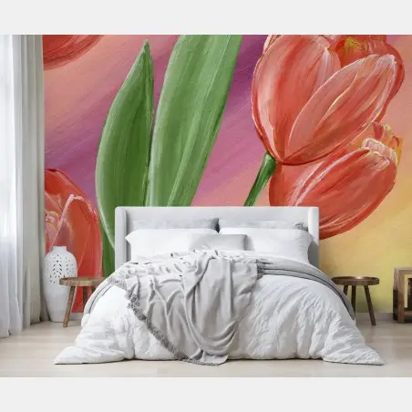 Fototapete pastelliges tulpenbouquet – Wallnifity®
