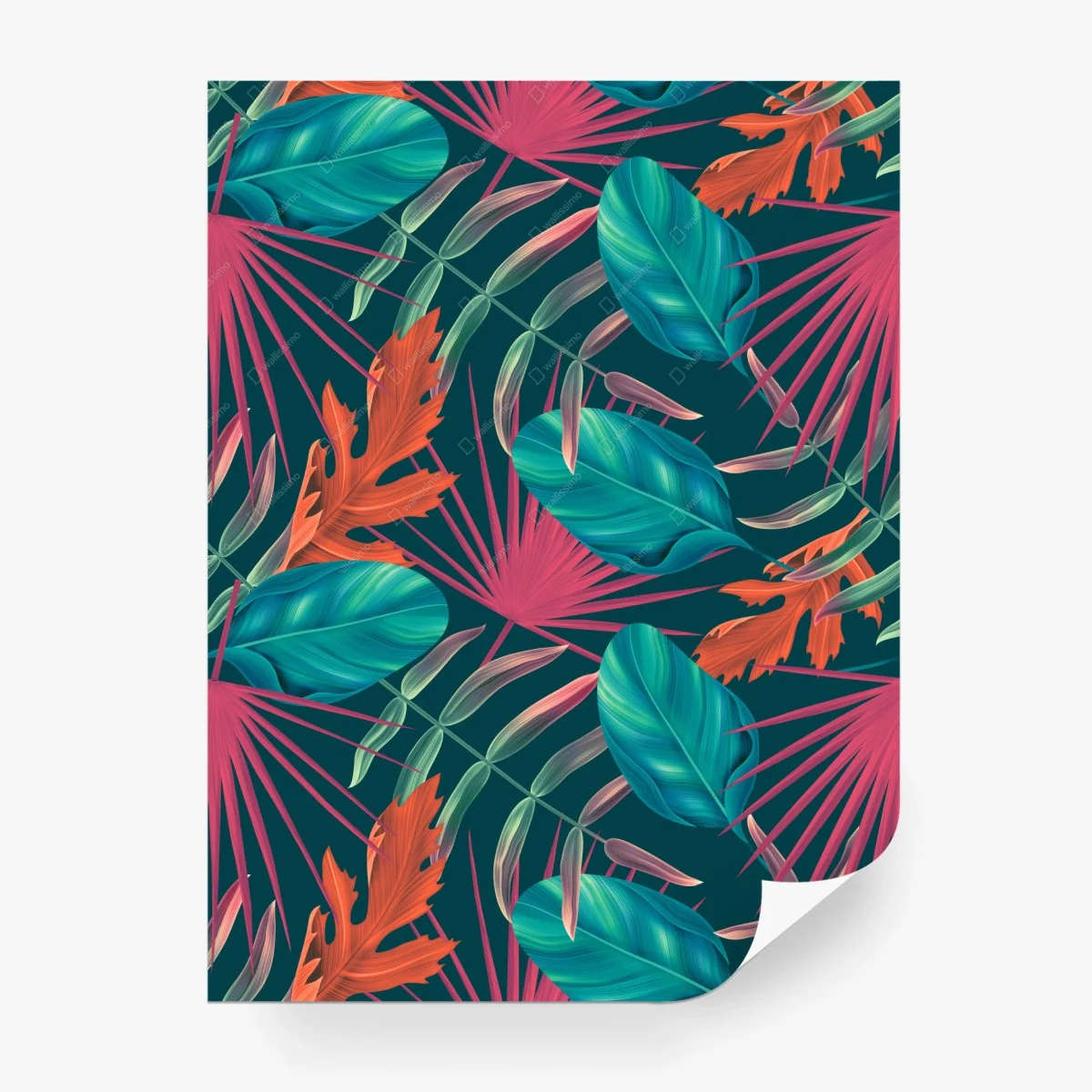 Fototapete tropisches blattmuster in türkis – Wallnifity® Fototapete tropisches blattmuster in türkis – Wallnifity®