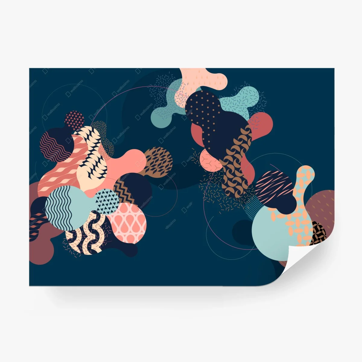 Fototapete abstrakte geometrische komposition in pastellfarben – Wallnifity®