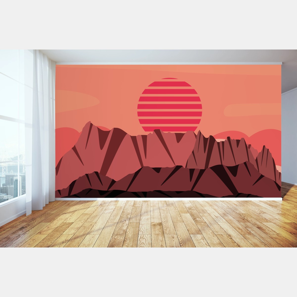Fototapete bergsonnenuntergang panorama – Wallnifity®