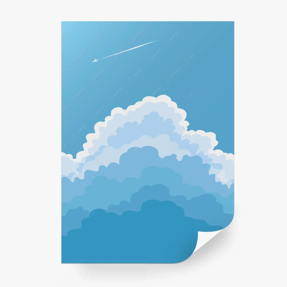 Fototapete blauer wolkenhimmel mit flugzeug – Wallnifity® Fototapete blauer wolkenhimmel mit flugzeug – Wallnifity®