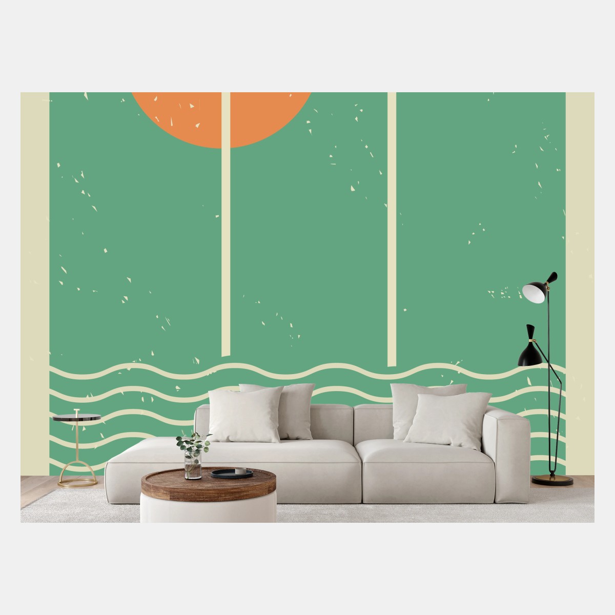 Fototapete sonniger bogen über wellen – Wallnifity®