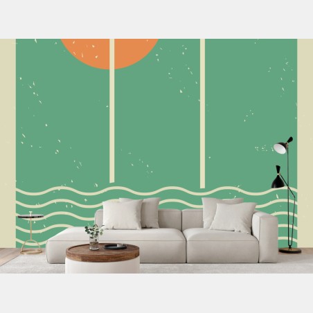 Fototapete sonniger bogen über wellen – Wallnifity®