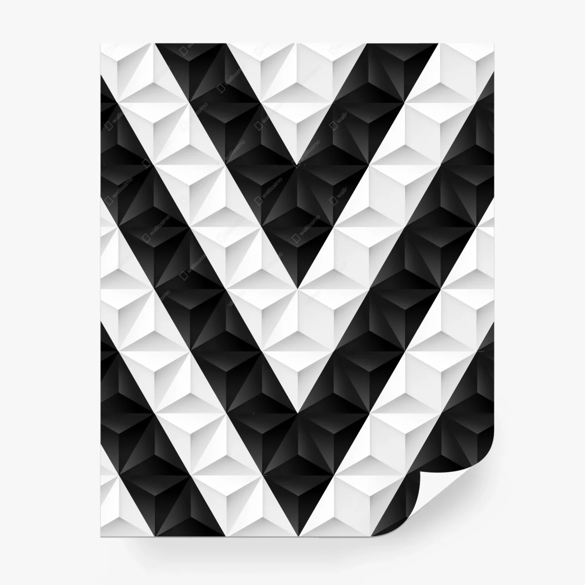 Fototapete monochromes geometrisches 3d-muster – Wallnifity®