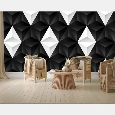 Fototapete geometrisches monochromatisches muster – Wallnifity®