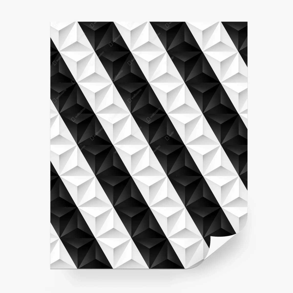 Fototapete monochromes geometrisches 3d muster – Wallnifity®