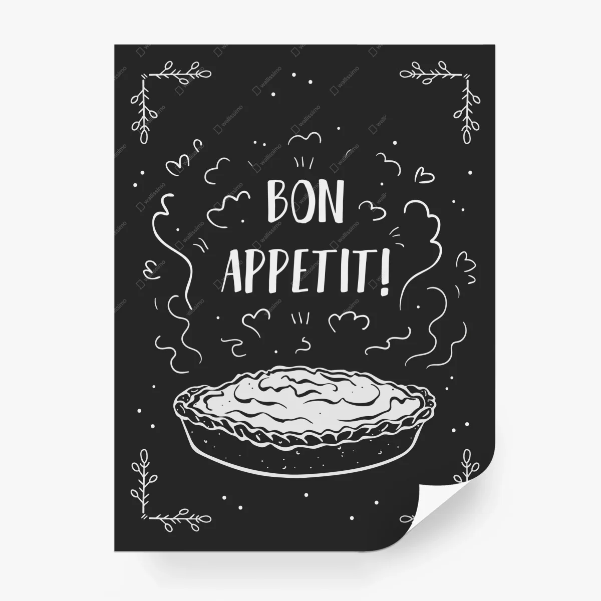 Fototapete bon appetit kuchen tafelkreide grafik – Wallnifity®