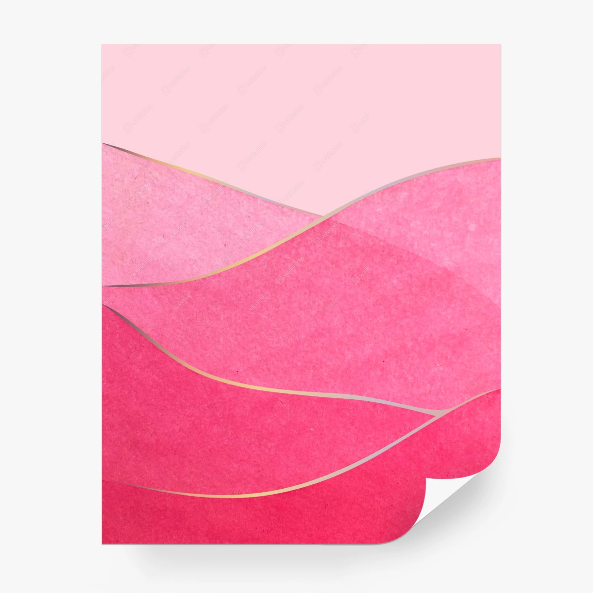 Fototapete sanfte rosa aquarellwellen – Wallnifity®