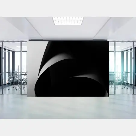 Fototapete abstrakte schwarz-weiße papierkurven – Wallnifity®