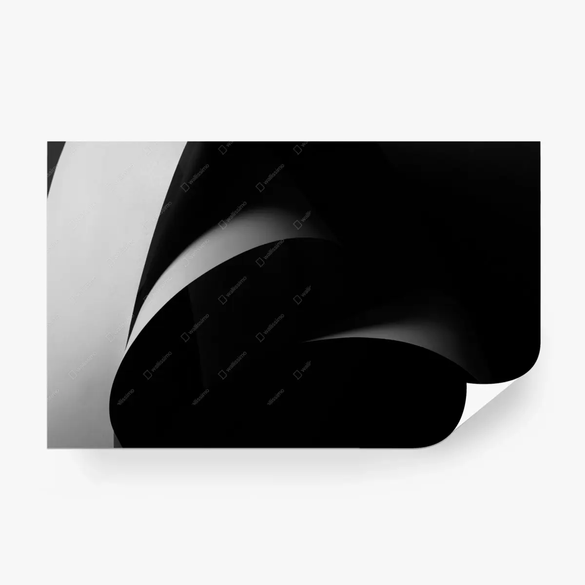 Fototapete abstrakte schwarz-weiße papierkurven – Wallnifity®