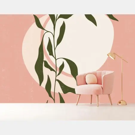 Fototapete boho botanischer abstrakter druck – Wallnifity®