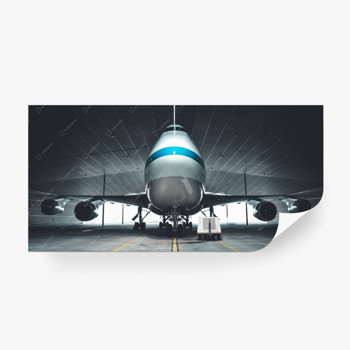 Fototapete frontansicht eines jets im hangar – Wallnifity®