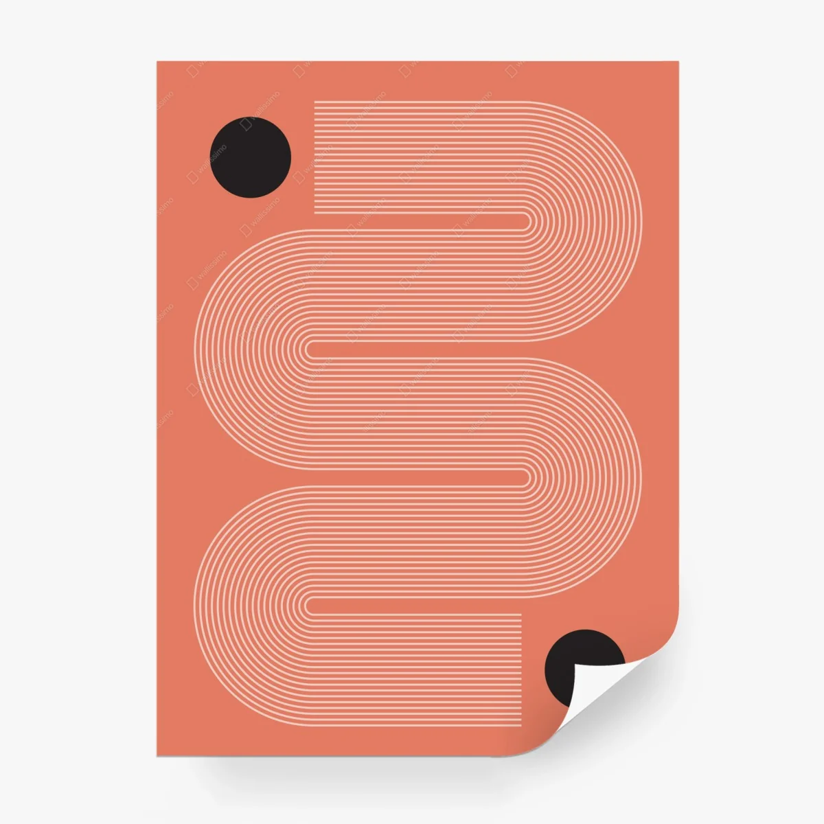 Fototapete geometrisches design in koralle – Wallnifity®