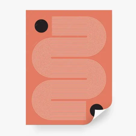 Fototapete geometrisches design in koralle – Wallnifity®