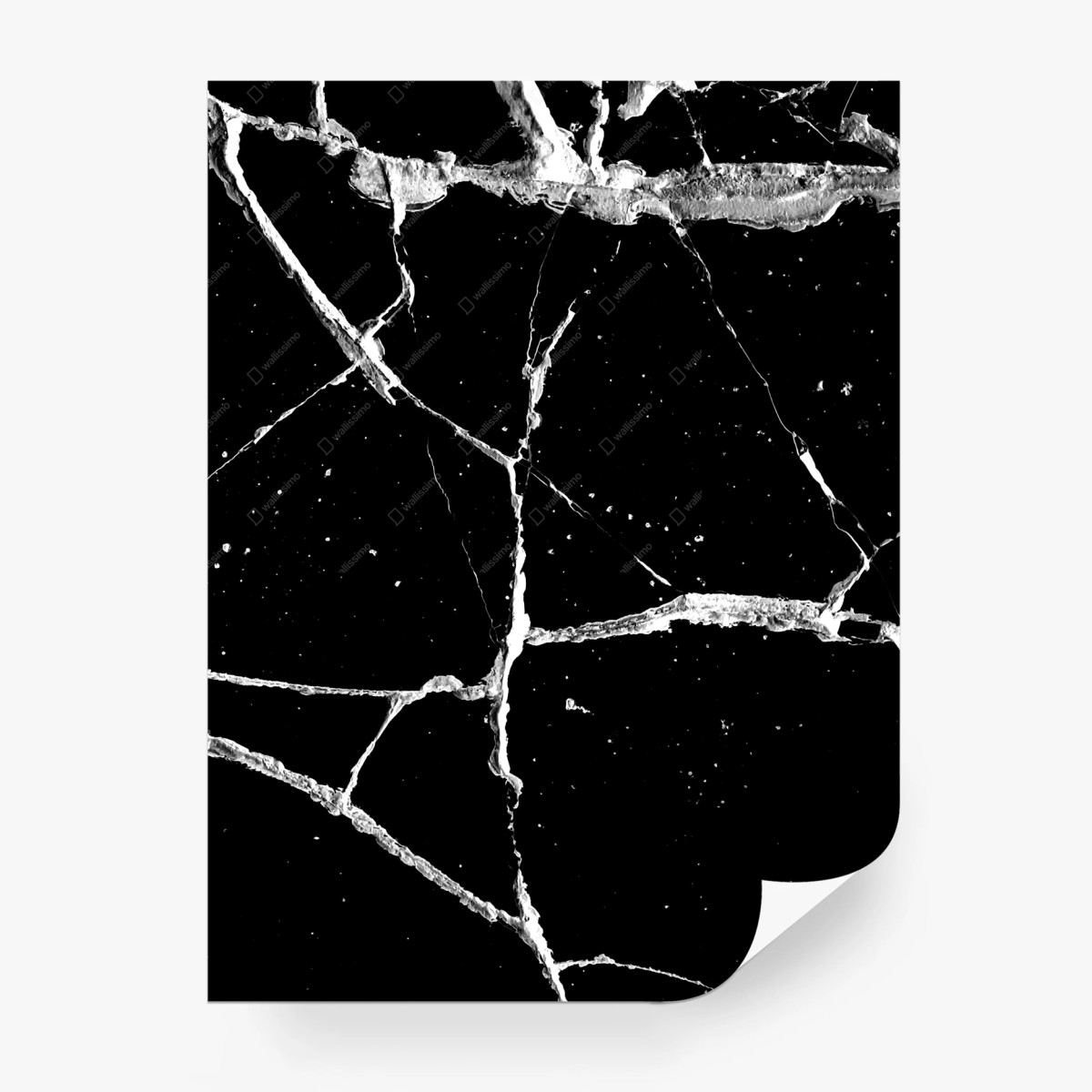 Fototapete schwarze marmormaser mit weißen adern – Wallnifity®