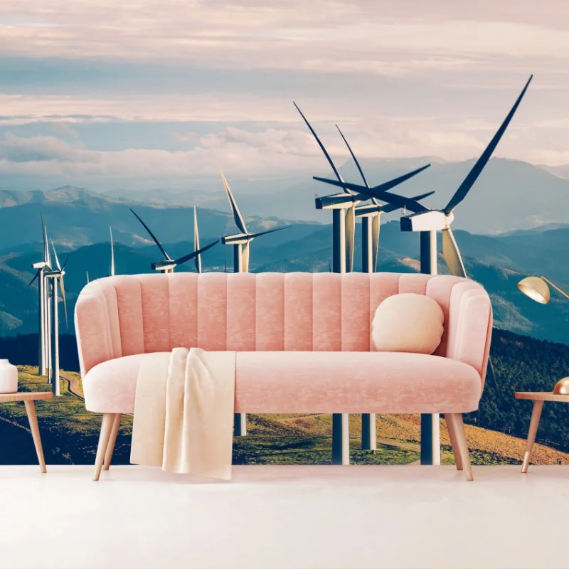 Fototapete windräder auf dem bergkamm – Wallnifity®