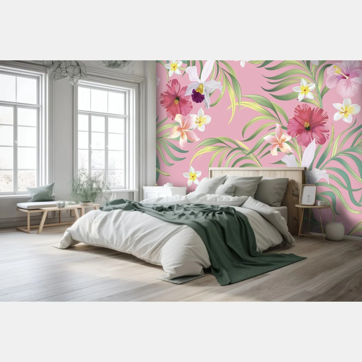 Fototapete pastell tropisches blumenmuster – Wallnifity® Fototapete pastell tropisches blumenmuster – Wallnifity®