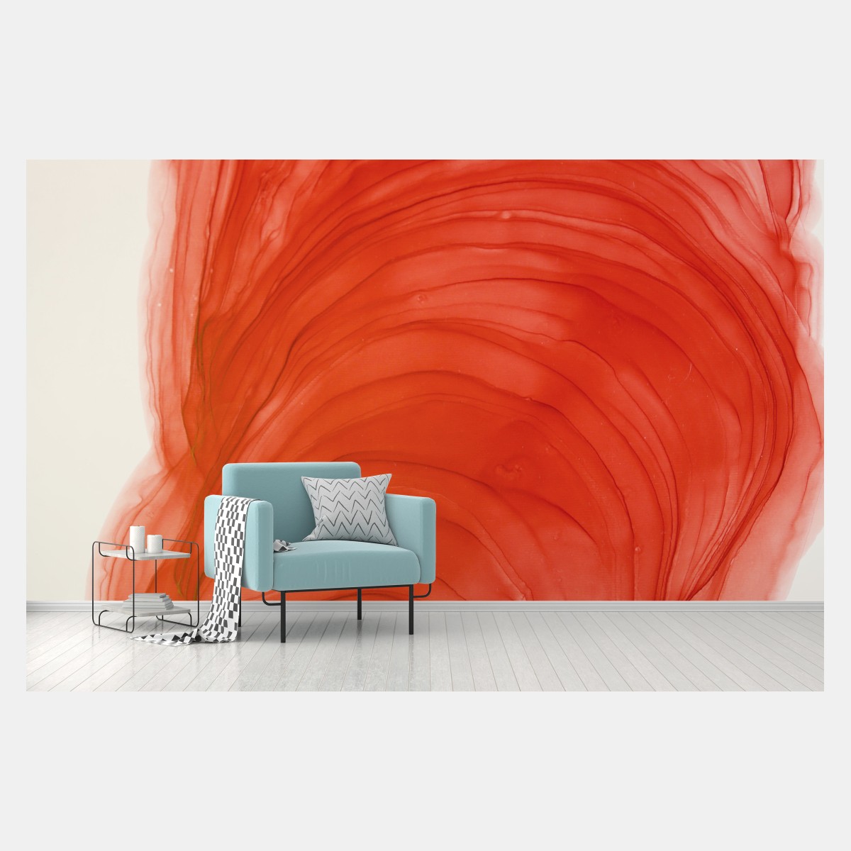 Fototapete roter fließender aquarell abstrakt – Wallnifity®