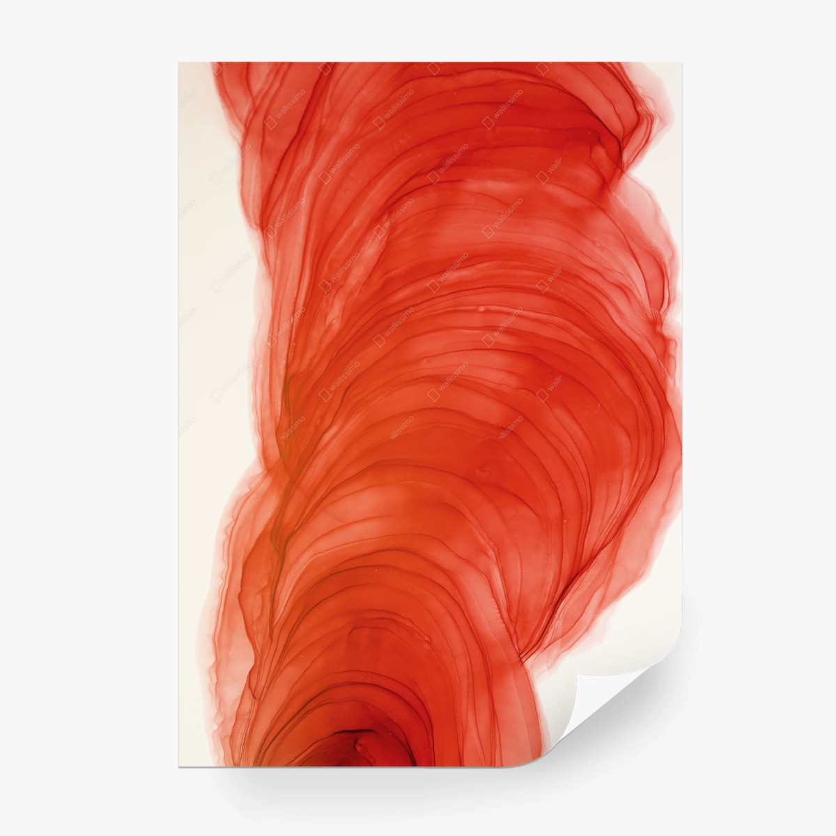 Fototapete roter fließender aquarell abstrakt – Wallnifity®