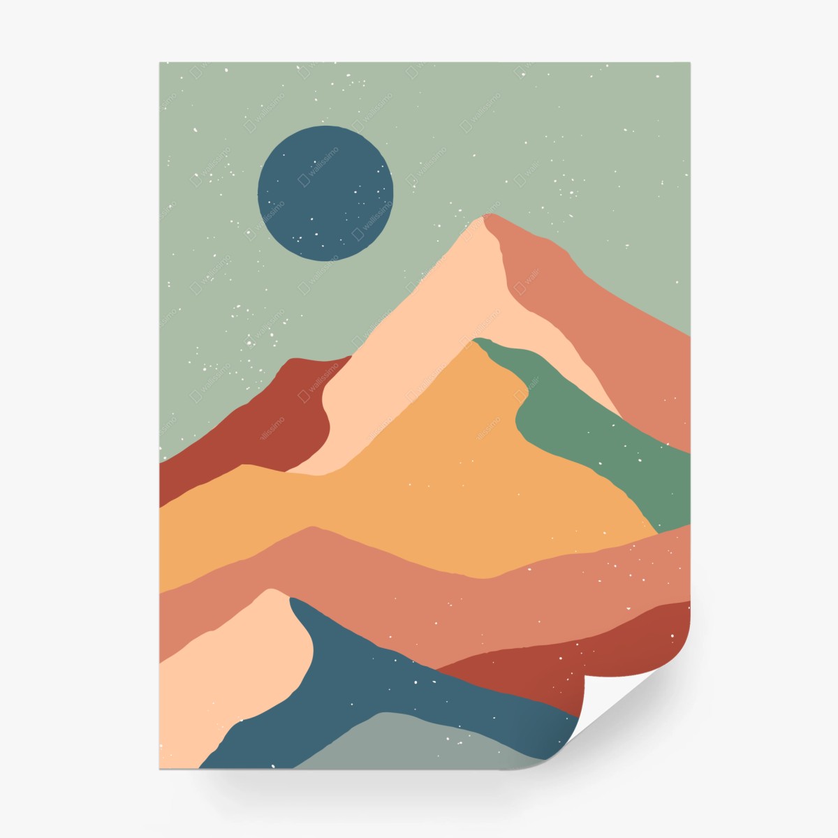 Fototapete abstrakte pastell gebirgslandschaft – Wallnifity®