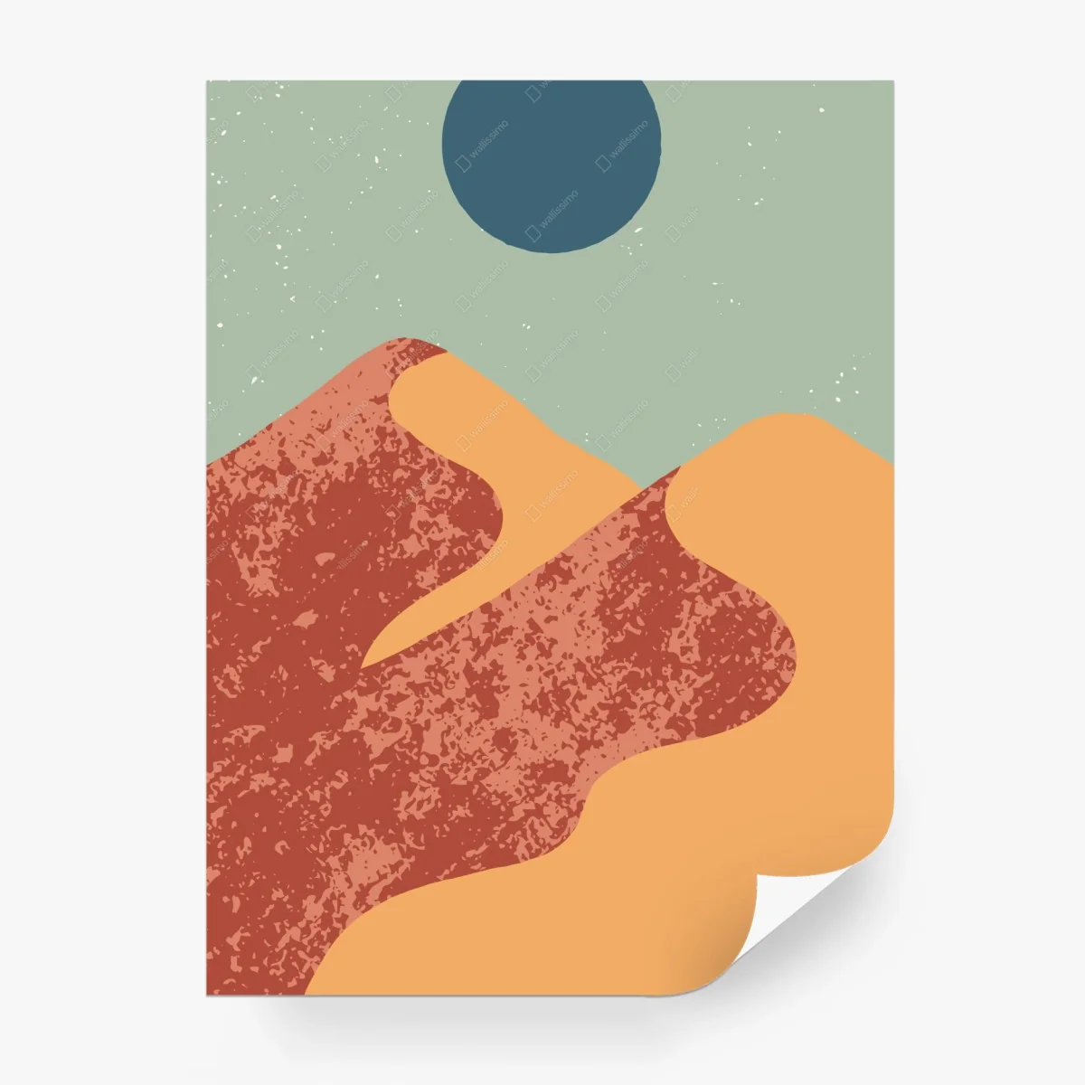 Fototapete abstrakte wüstenberge mit mond – Wallnifity®