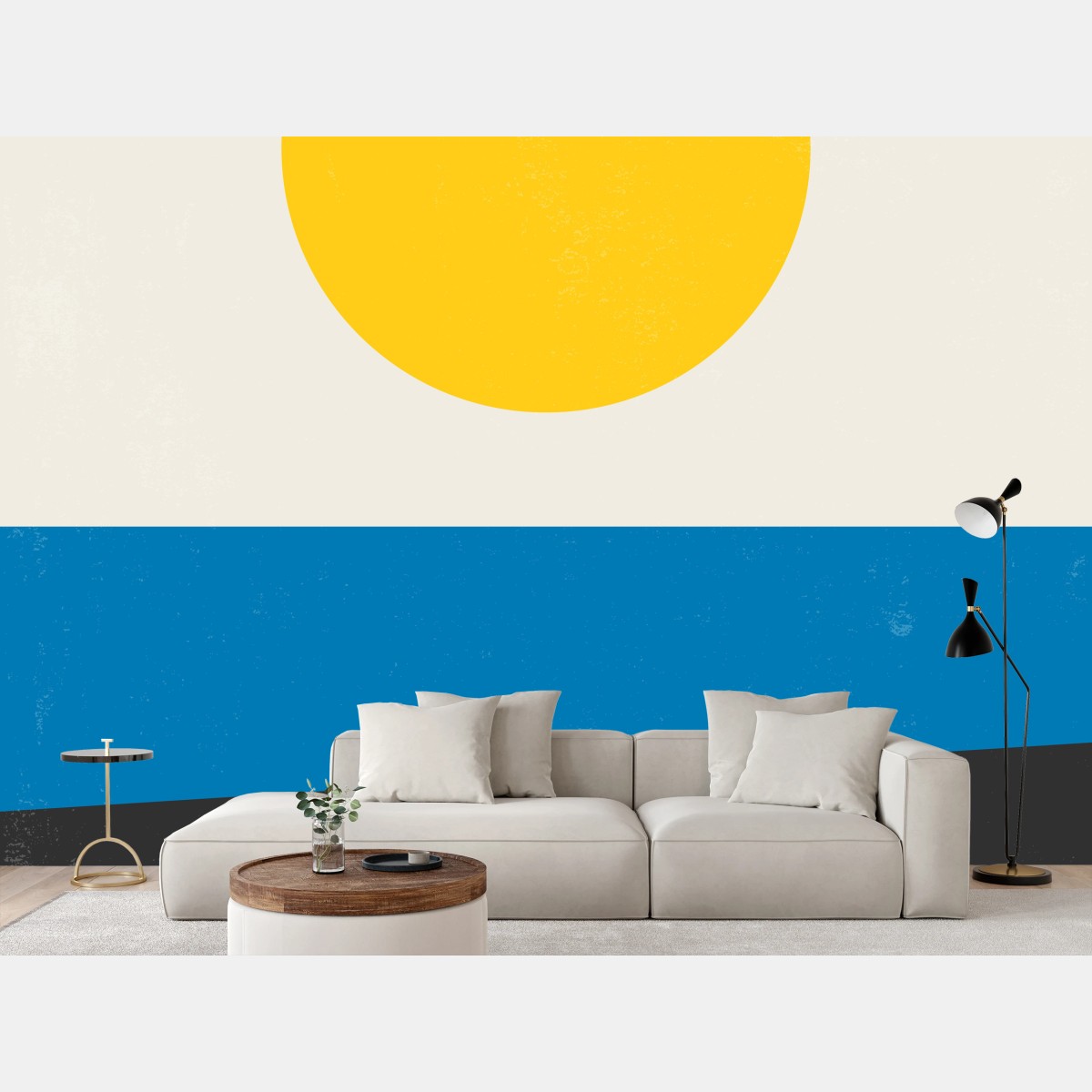 Fototapete gelbe sonne geometrische komposition – Wallnifity®