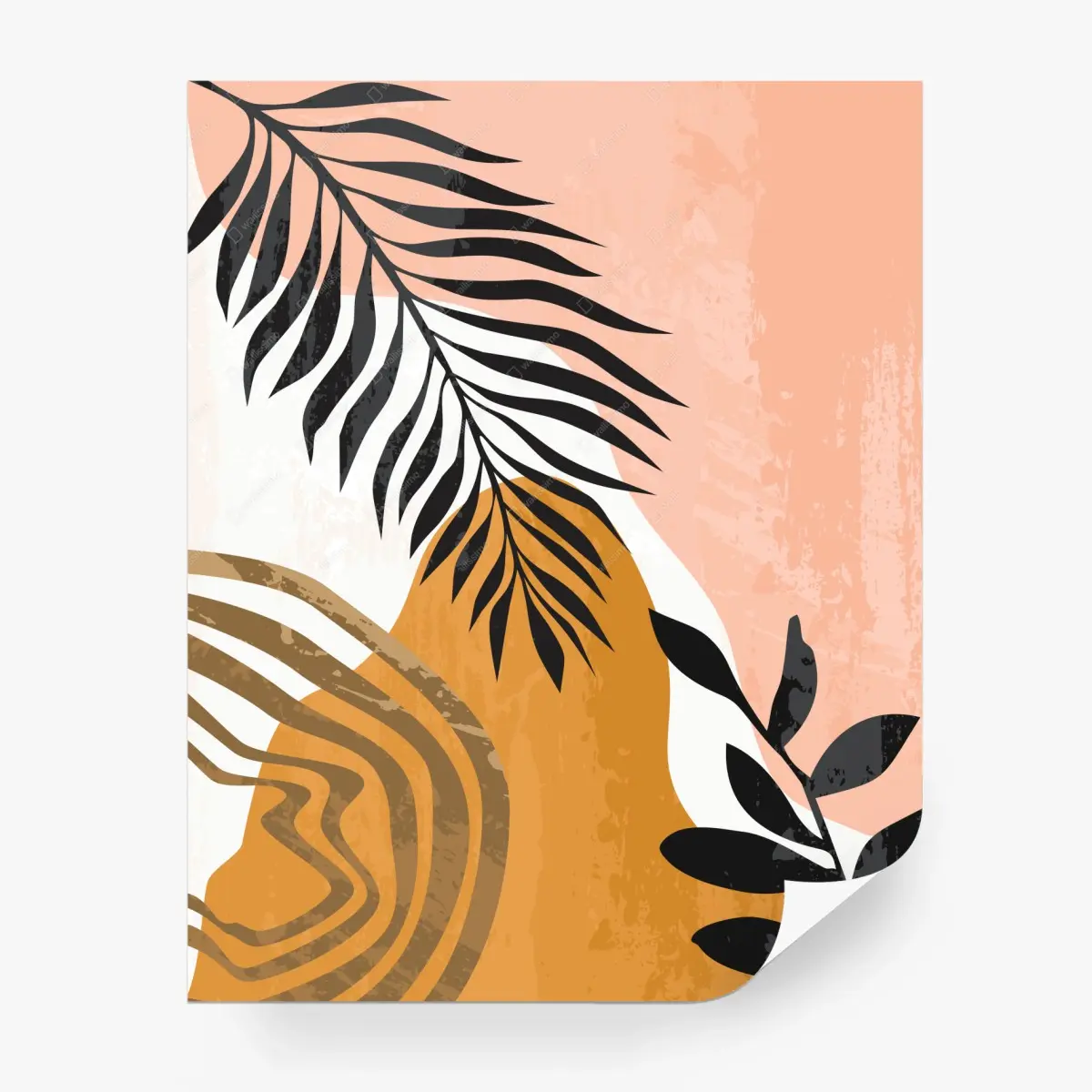 Fototapete abstrakte botanische komposition in pastellfarben – Wallnifity®
