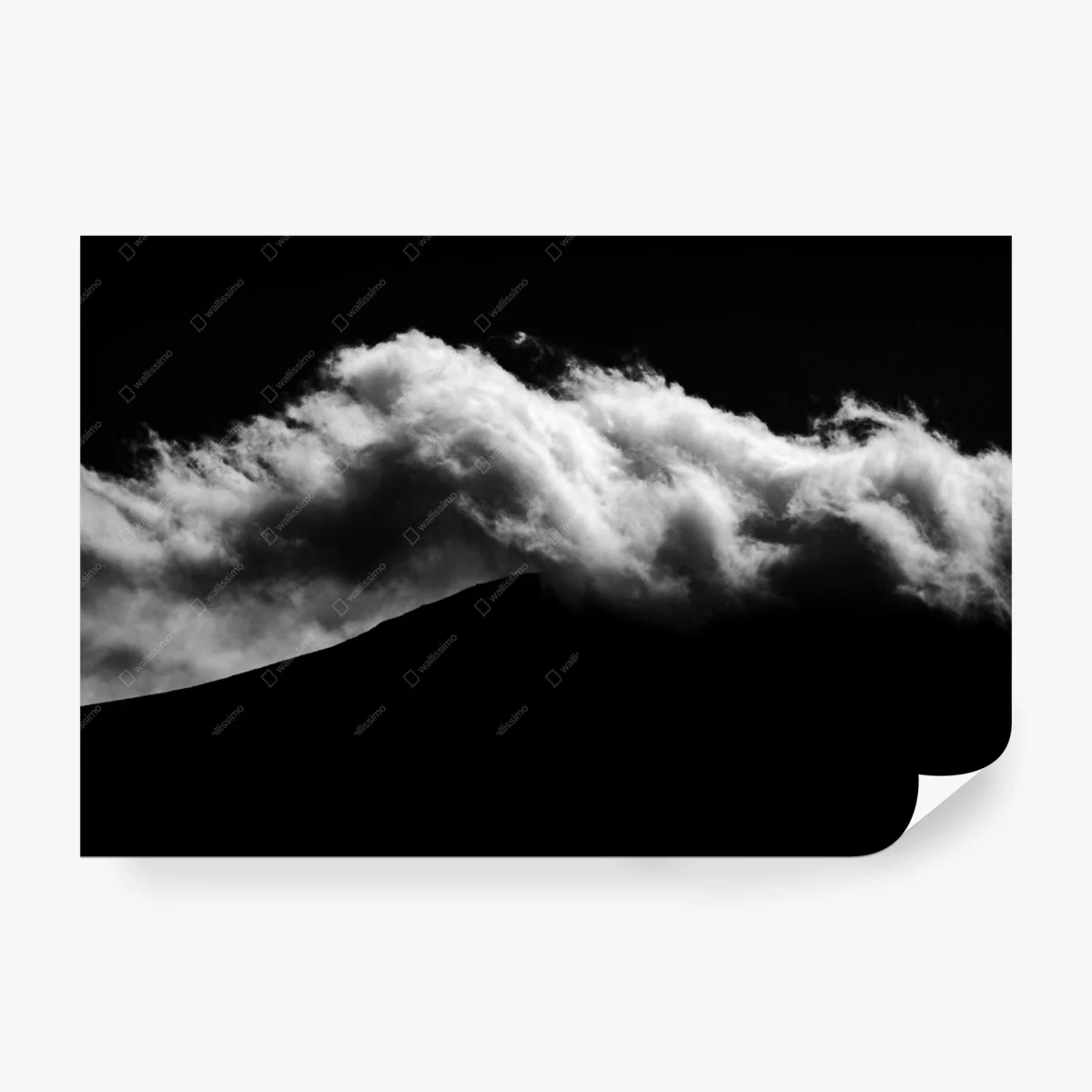 Fototapete dramatische wolkensilhouette über dem berg – Wallnifity®