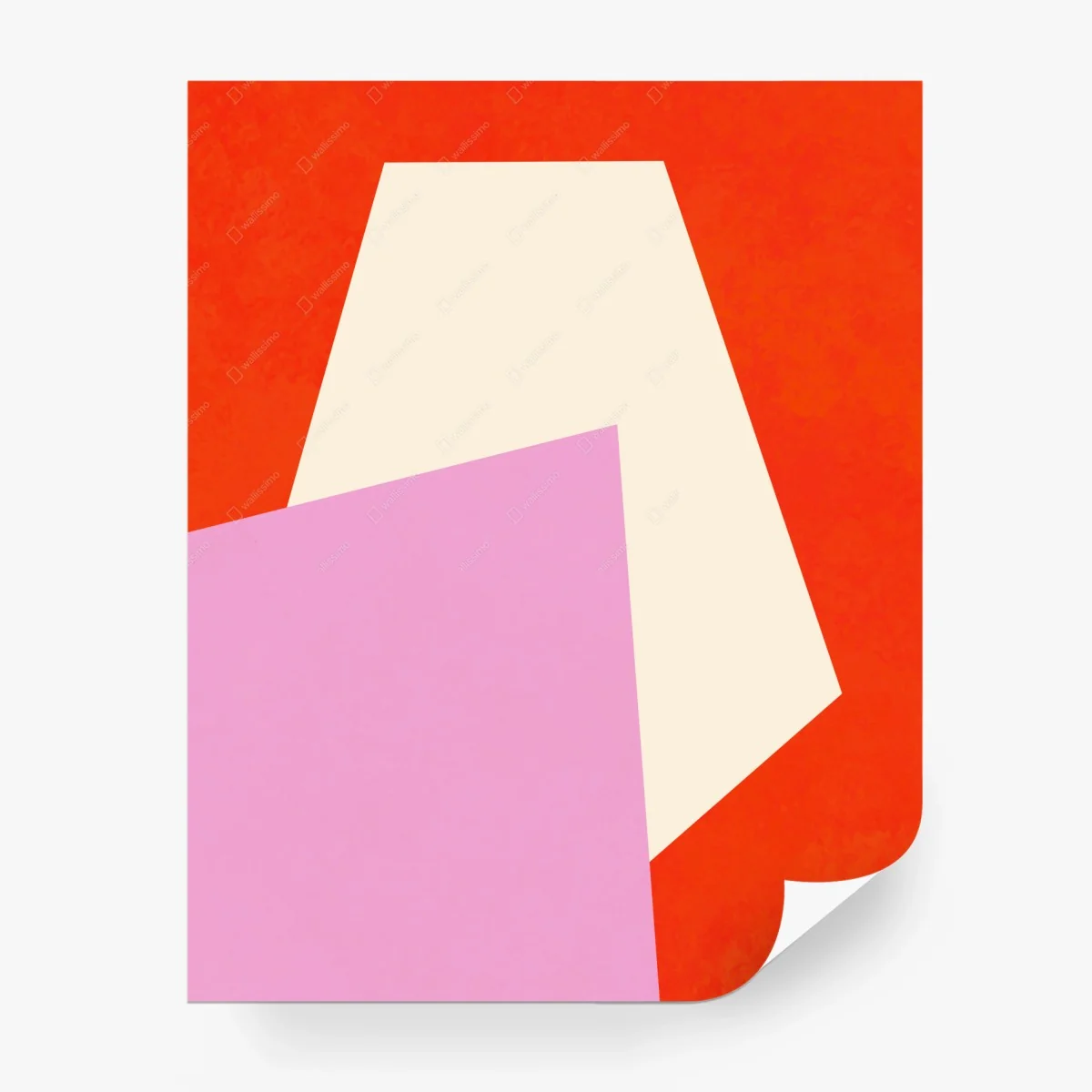Fototapete kühne geometrische komposition in orange und rosa – Wallnifity®
